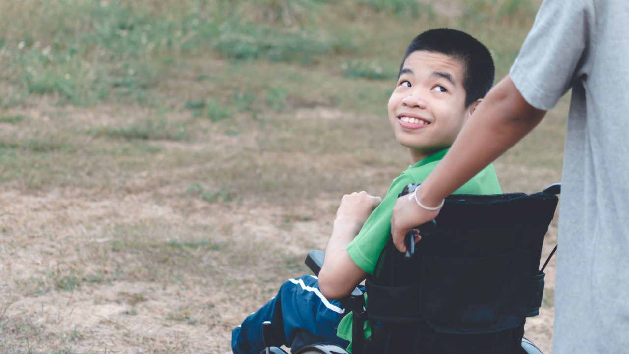 boy in wheelchair