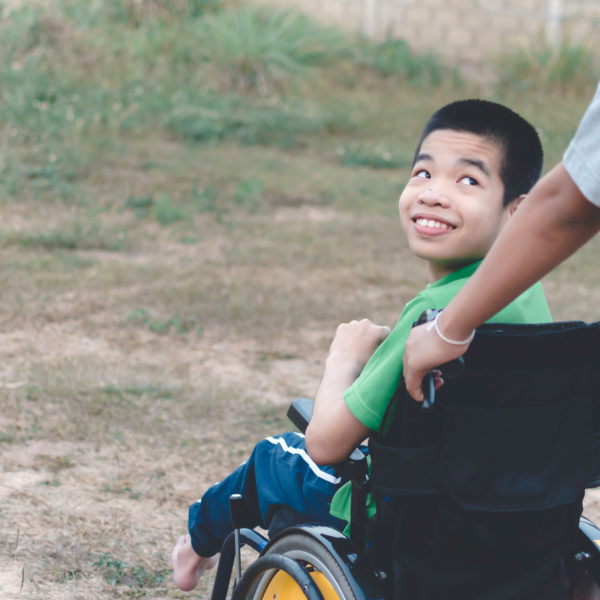 boy in wheelchair