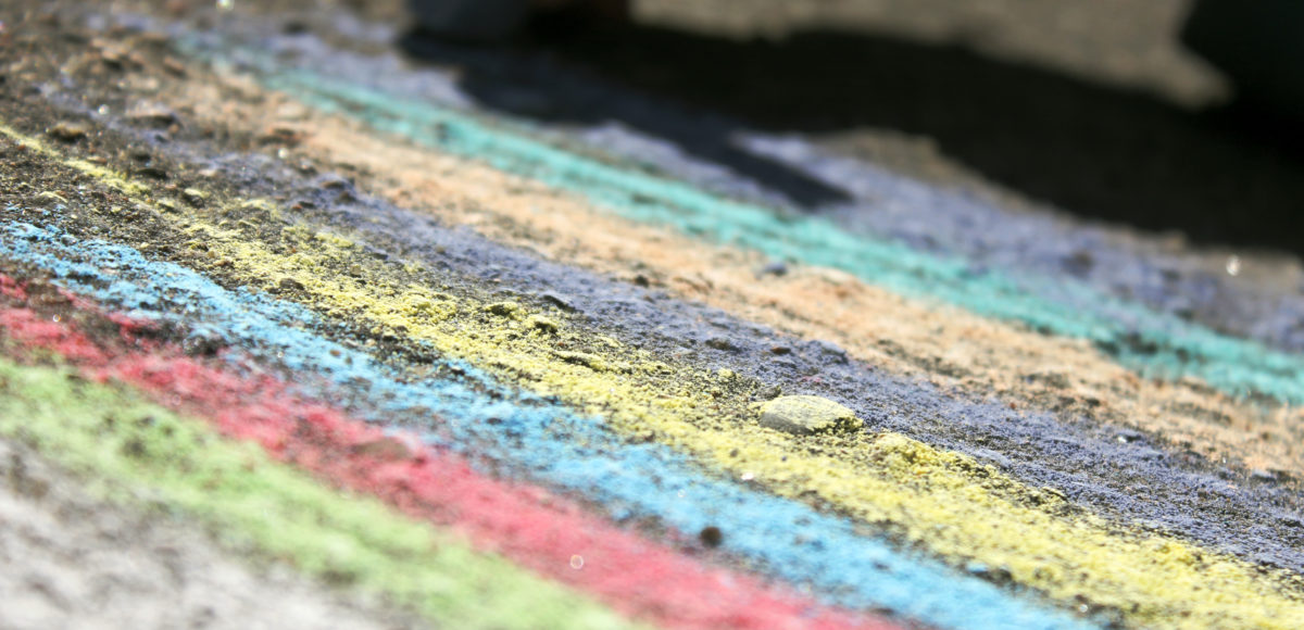 rainbow chalk artwork