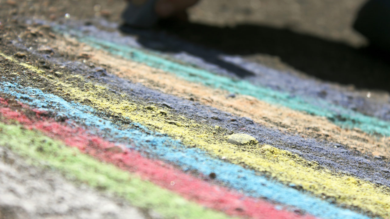 rainbow chalk artwork