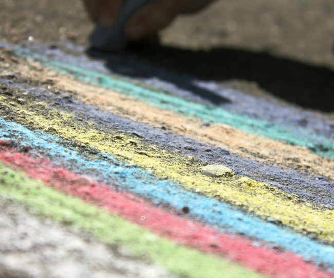 rainbow chalk artwork