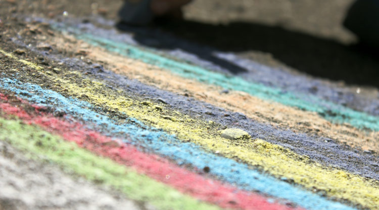 rainbow chalk artwork