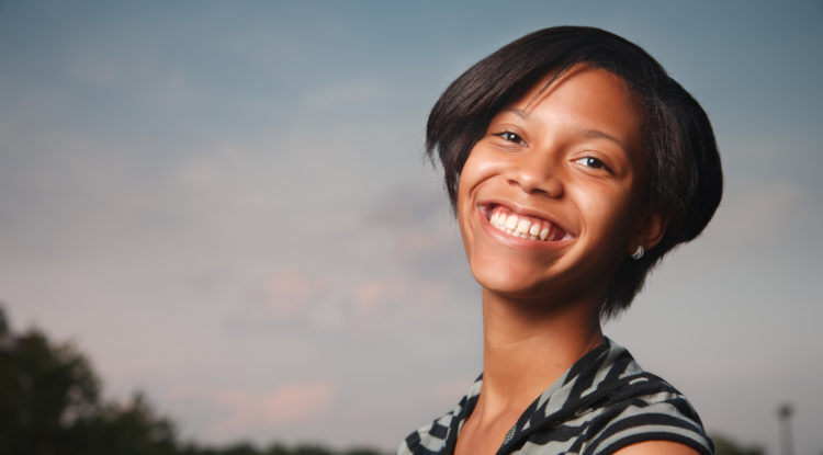 teen girl smiling